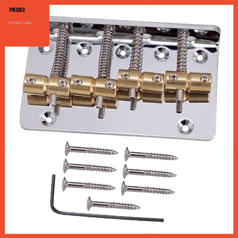 4 Senar Bass Bridge Pengganti Bagian Tailpiece Fixed String Spacing Adjustment