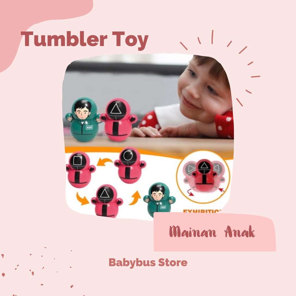 BBS-Squid Game Tumbler Stress Relief Toy / Mainan Tumbler Squid game / Boneka Goyang Squid Game / Boneka Goyang Mini Lucu Import Murah