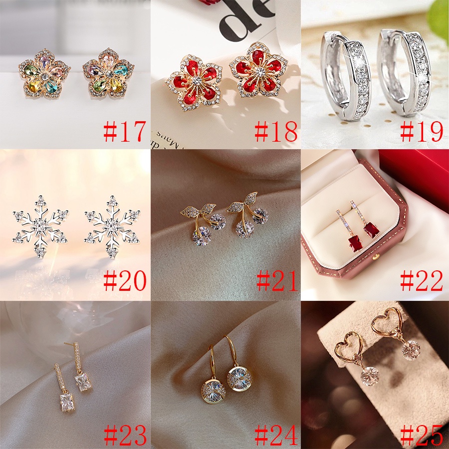 Anting Tusuk Silver 925 Wanita Desain Daun Rumbai Hias Berlian Gaya Korea Untuk Hadiah