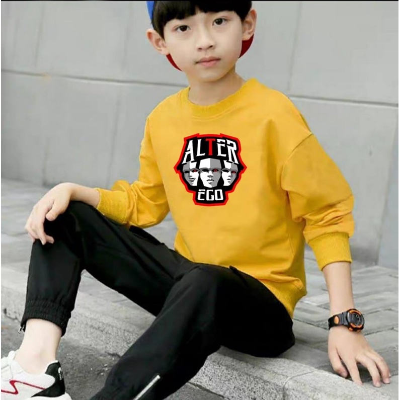 BAJU KAOS SWEATER EGO ANAK LAKI LAKI ATASAN KIDS LENGAN PANJANG PREMIUM