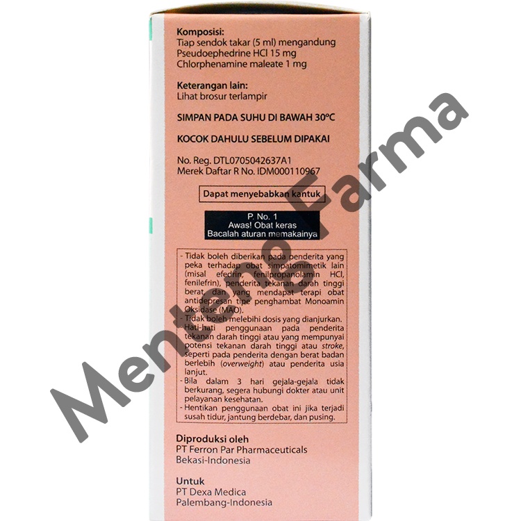 Rhinos Junior Syrup 60 mL - Obat Flu, Pilek, Demam, Hidung Tersumbat