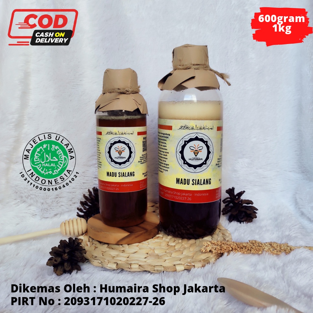 

Madu Murni Asli Sialang Multiflora/Hutan Madu Humaira PAKET HEMAT 600 gram dan 1 kg