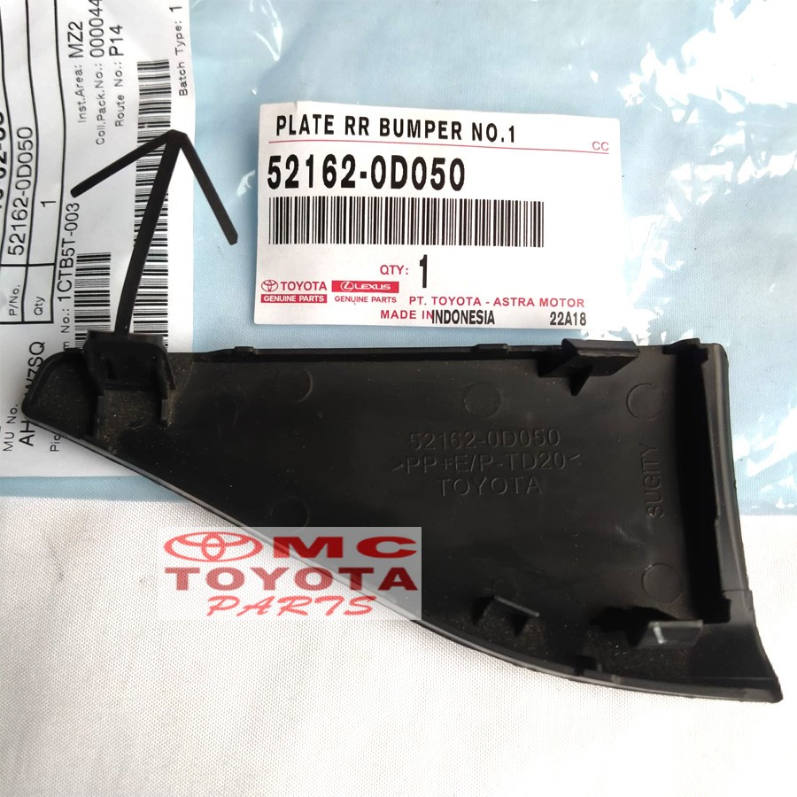 Tutup Cover Derek Towing Bumper Belakang Kiri Sienta 52162-0D050