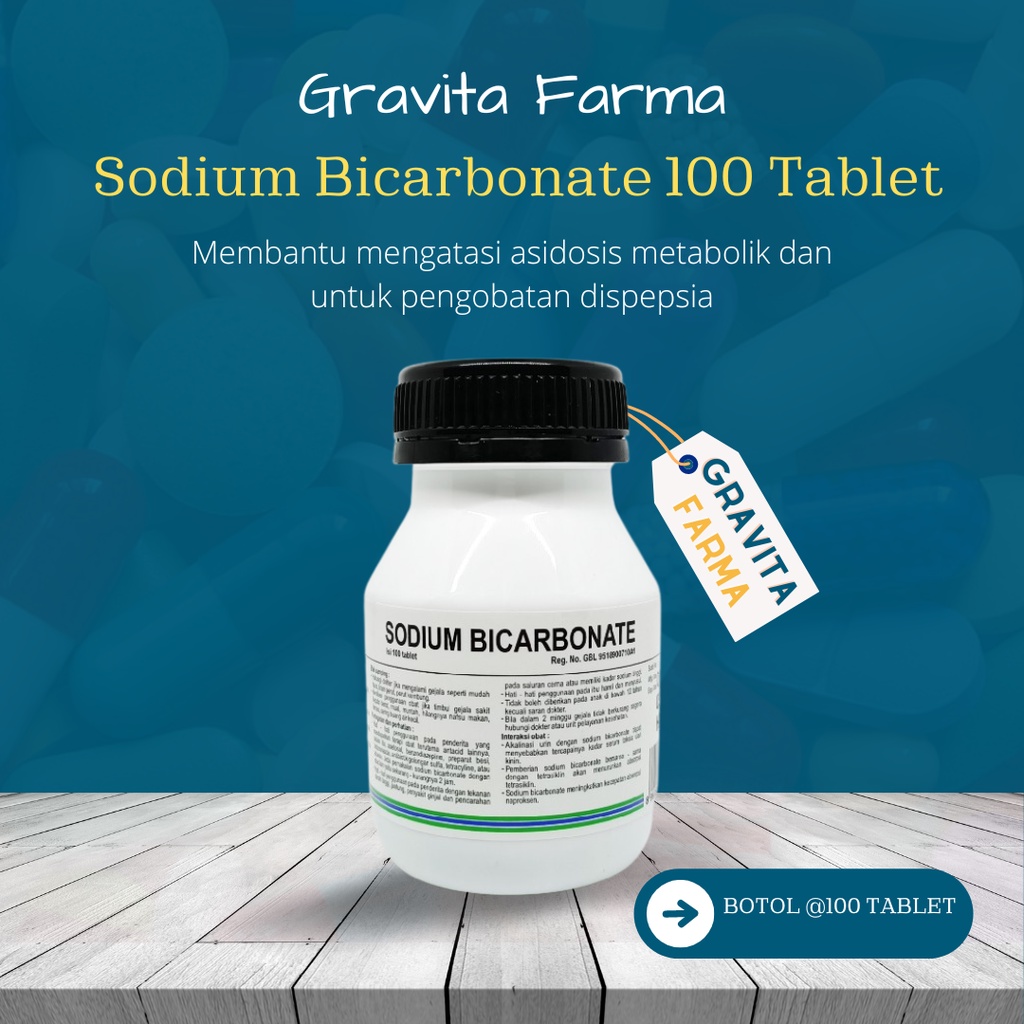 

Sodium Bicarbonate / Natrium Bikarbonas - BOTOL 100 Tablet