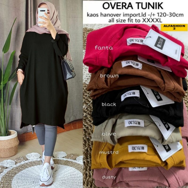 OVERA TUNIK/LONG TUNIK //TUNIK KAOS JUMBO //TUNIK BIGSIZE