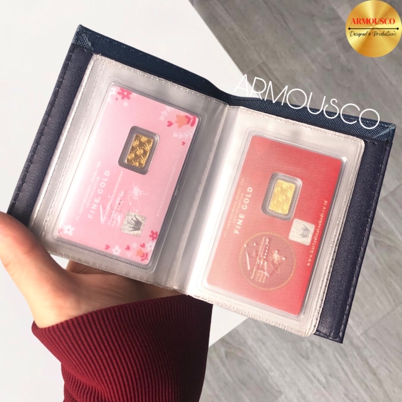 Dompet Kartu Card Holder + Slot Uang Kulit Sintetis Dompet Kartu Kredit Elegan