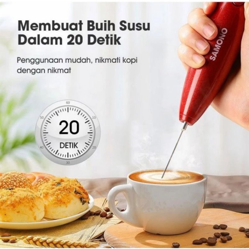 Pengocok Susu Mini Milk Frother SAMONO SW-MFB11 SW-MFR11 SW-MFS11