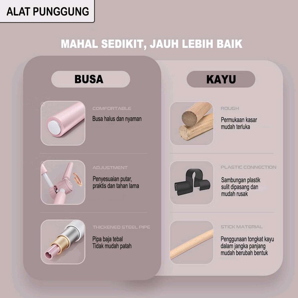 Yoga Stick Alat Olahraga Yoga Body Stick Pilates Tongkat Yoga Alat Penegak Punggung
