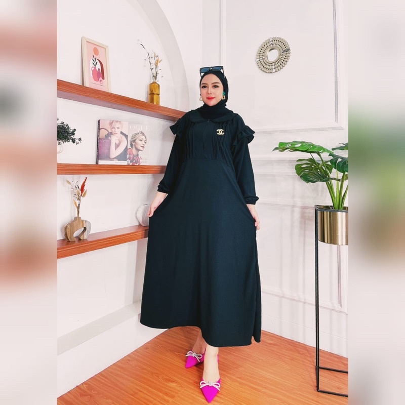 DRESS WANITA CHANEL CRINCEL PREMIUM | GAMIS TERBARU KONVEKSIANA