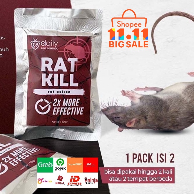 PEMBASMI AMPUH HAMA TIKUS AMPUH TIDAK MENINGGALKAN BAU - RATKILL RACUN TIKUS MATI KERING