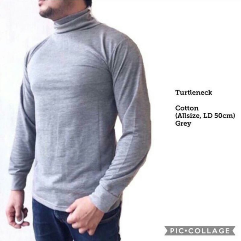 Atasan turtleneck pria lengan panjang/Atasan kerah tinggi model korea