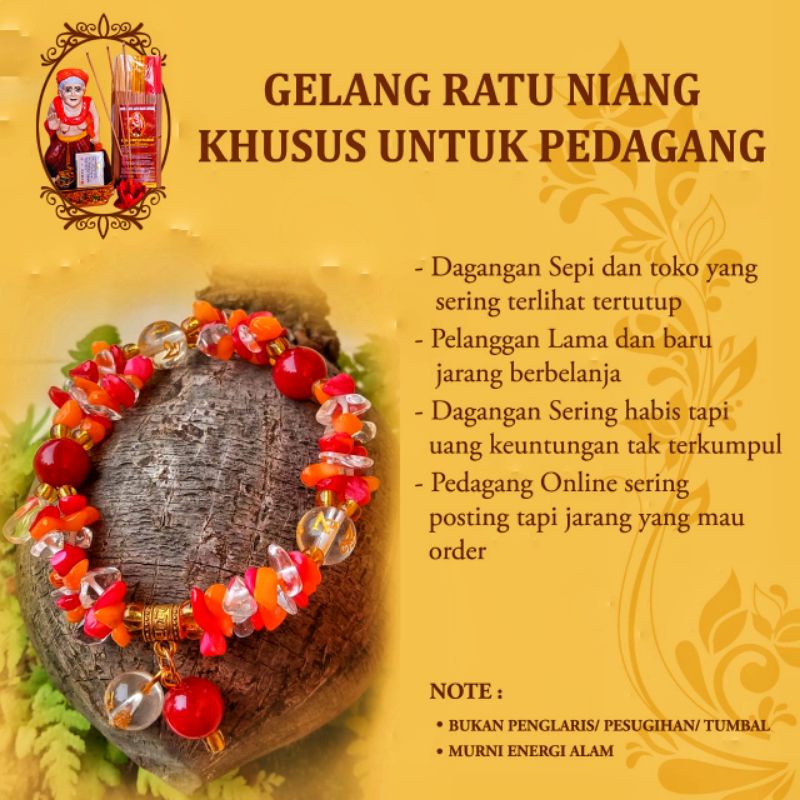 Gelang Hoky Kristal Ratu Niang Crystal Red Cornelian