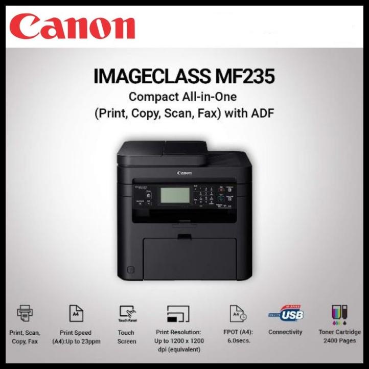 Printer Laserjet Canon Multifungsi Mf235 ( (Print Scan Copy F4 Fax)