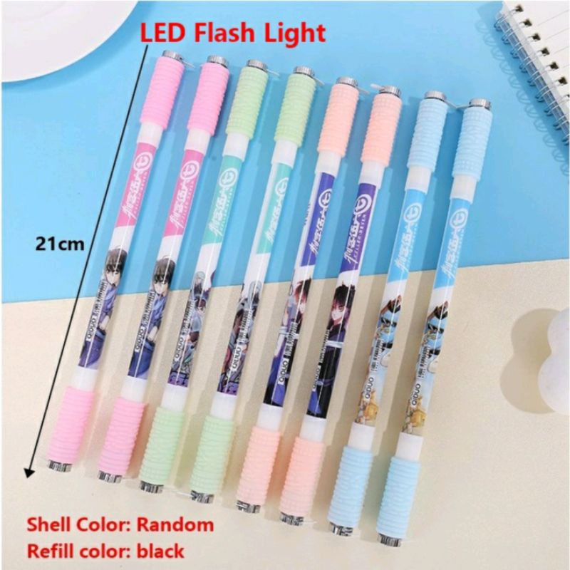 LED SPINNING PEN KARAKTER BALANCE ANTI SLIP / PEN PUTAR / PEN AJAIB / PEN ANTI STRESS / PEN BALANCE BISA PILIH WARNA