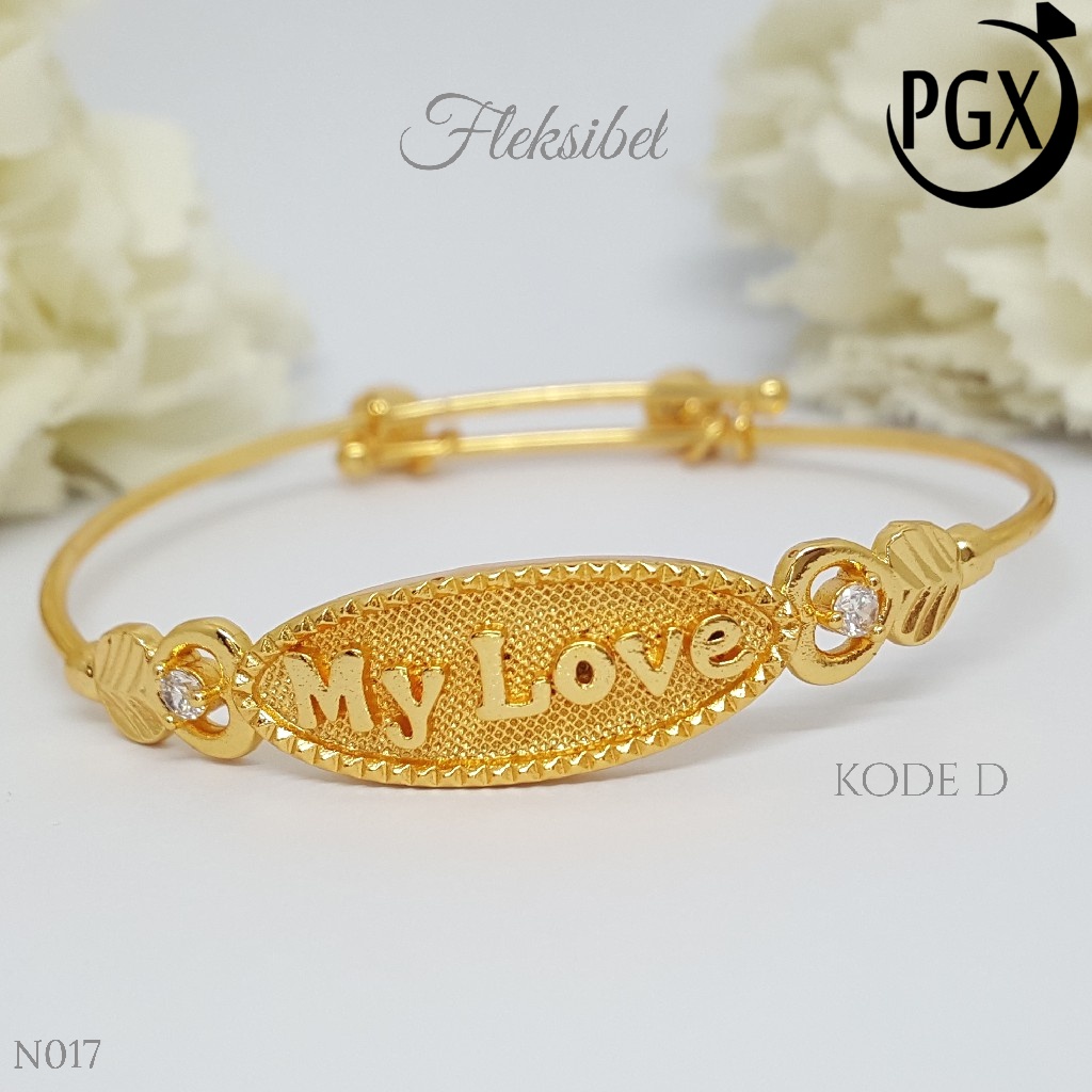 PGX Gelang Anak Xuping Aksesoris Perhiasan Bangle Bangkok Lapis Emas Premium - N017