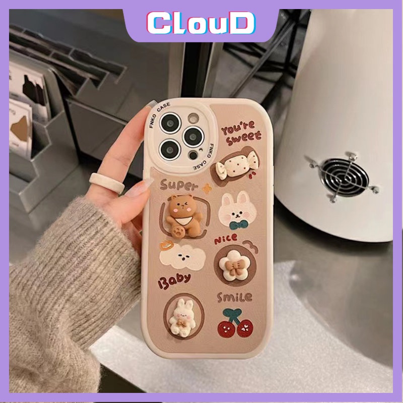 Casing Samsung A14 A04s A32 A50s A22 A12 A13 A53 A03 A52 A73 A23 A50 M22 A21s A03s A30s A33 A52s A20 A72 A10s A71 A51 A20s A31 A11 Soft 3D Cute Bear Rabbit Candy Cherry Tutup Belakang