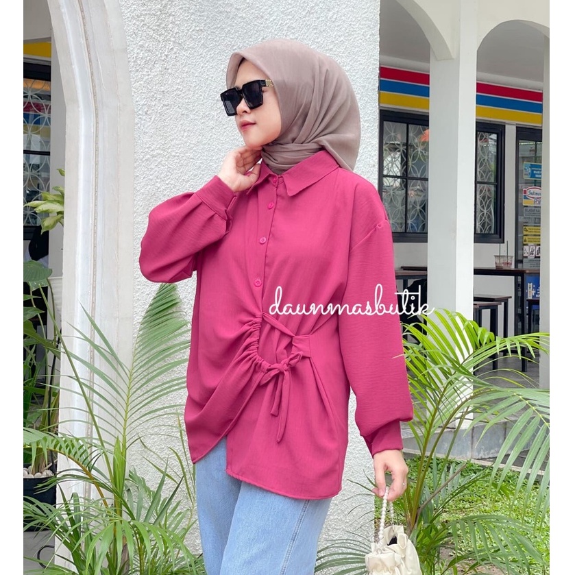 1KG MUAT 5PCS | MYMA BLOUSE SERUT DEPAN AIRFLOW CRINCLE HITS OOTD SELEBGRAM FASHION GROSIR WANITA