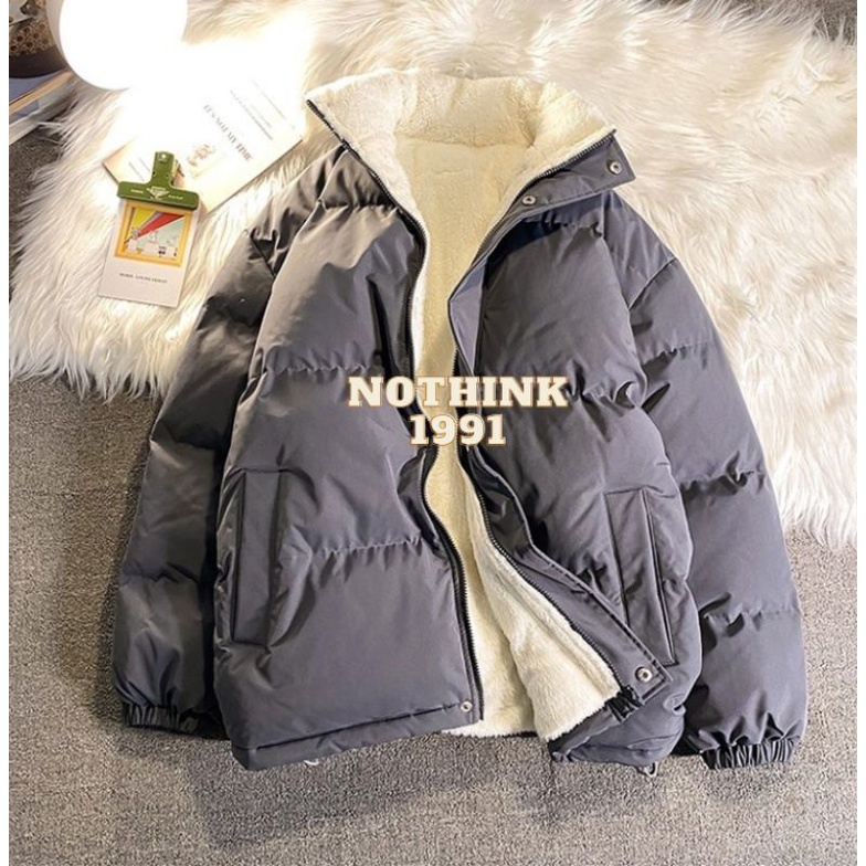 NOTHINK1991 | JAKET WINTER DALEMAN BULU | MANTEL TEBAL LAPIS BULU FLUFFY | WINTER JACKET | PRIA WANITA | ORIGINAL JACKET PREMIUM