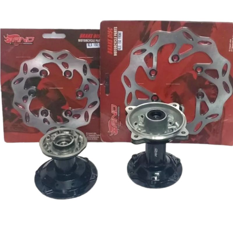 TROMOL SET DEPAN BELAKANG KLX / CRF 150 36 HOLE PLUS PIRINGAN PLUS RUJI RING 18/21, RING 17/17 SUPER