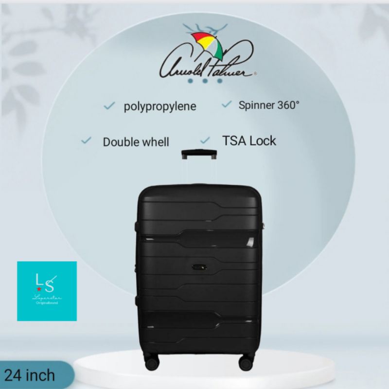 koper 24 inch Arnold Palmer spinner 360° TSA Lock expand black | hitam