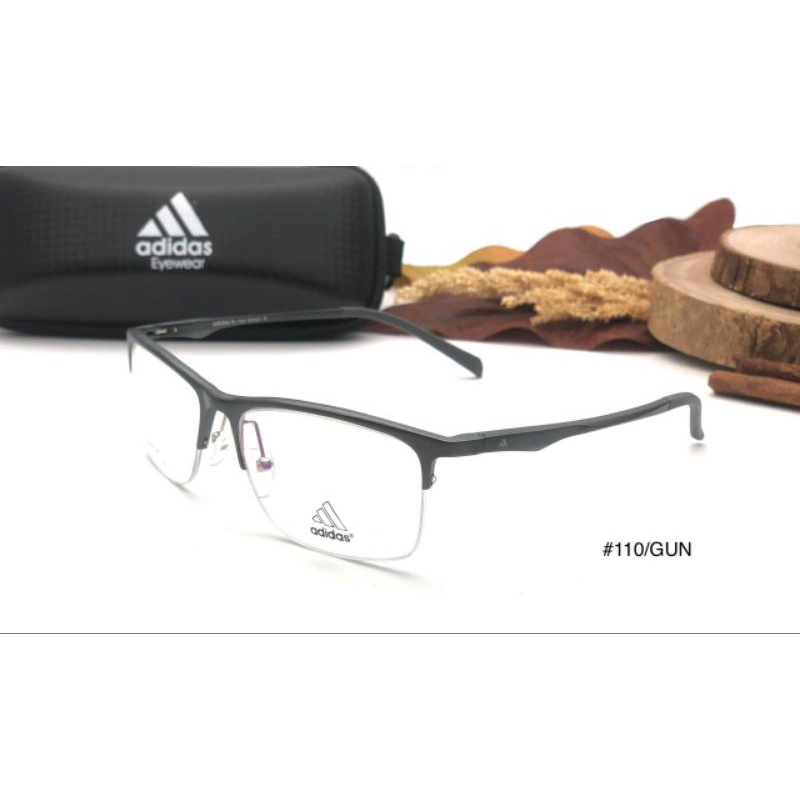 Kacamata Frame Pria Titanium Carbon Half Adidas RX110-s55 Elegan Model