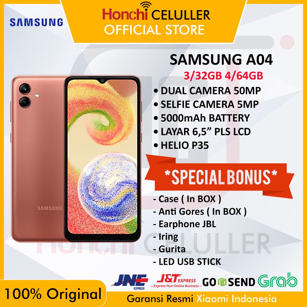 SAMSUNG A04 3/32GB 4/64GB GARANSI RESMI SAMSUNG INDONESIA