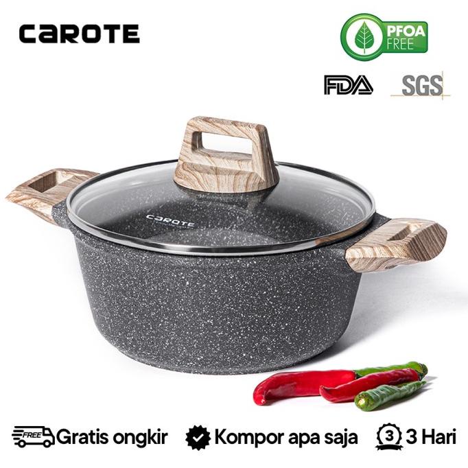 BISA COD Carote Essential Woody Panci Anti Lengket Casserole Batu Granit /PERALATAN MASAK SET/PANCI 