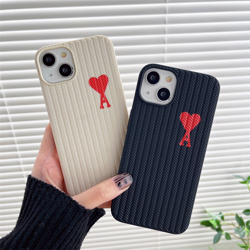 Soft Case Motif Poker Hati Merah Untuk iPhone 14 13 12 11 Pro X XS Max 7 8 Plus