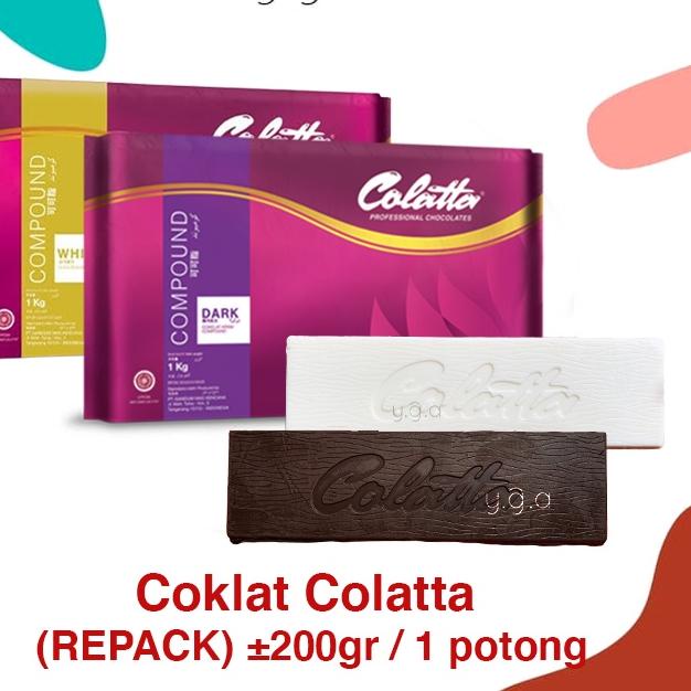 

Kejutan disini--Coklat Colatta Dark / White Compound (REPACK) ±200gr / 1 potong