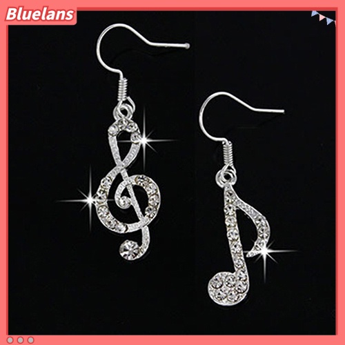 Bluelans Women Fashion Music Note Elegant Silver Color Jewelry Charm Hook Earring