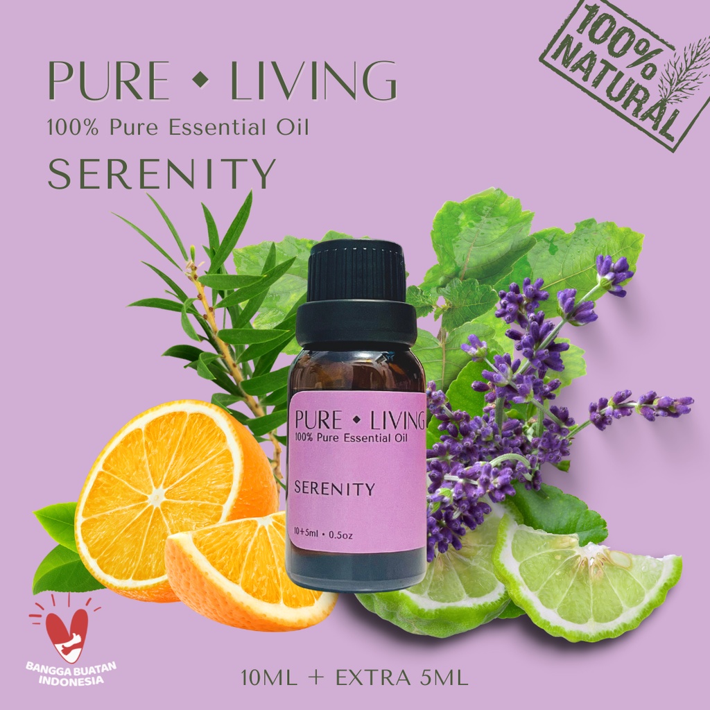 Serenity - 100% Pure Essential Oil 15ml | Aromatherapy Oil 15ml | Pewangi Ruangan | Oil Aromaterapi Diffuser Oil Burner | Minyak Atsiri | Birthday Gift Ideas | Minyak Esensial | Room Fragrance Perfume | Pengharum Ruangan