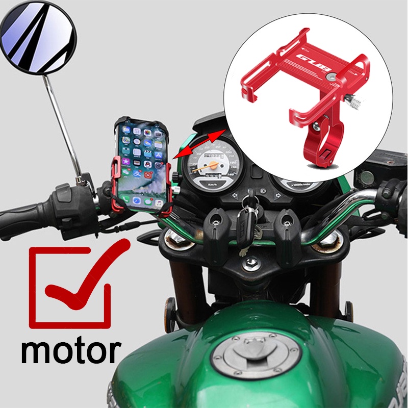 Holder GUB P10 Holder Hp Motor Stang Phone Holder Motor Alumunium Alloy Cocok untuk Motor/Sepeda