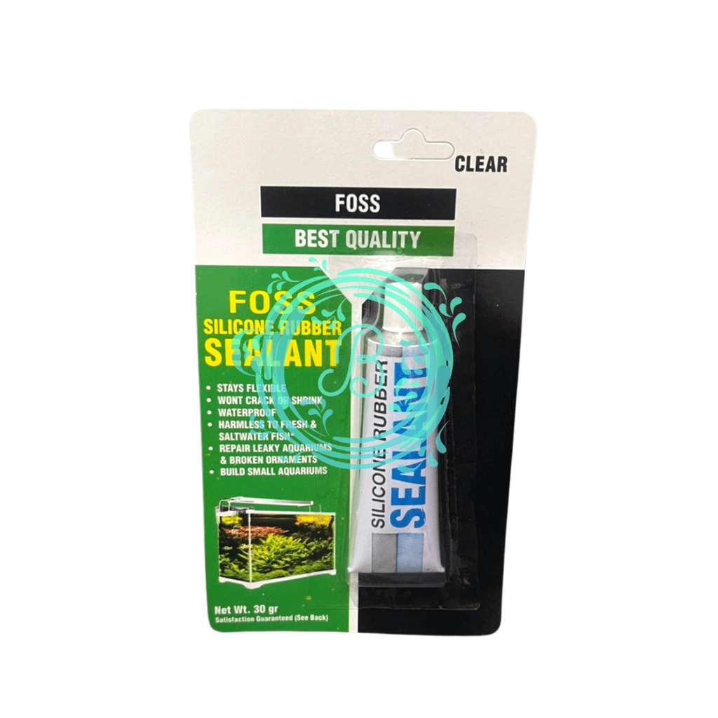 Foss Silicone Rubber Sealant 30 gr Lem Silikon Kaca Aquarium Akrilik Acrylic Besi Keramik Karet 30g 30 Gram