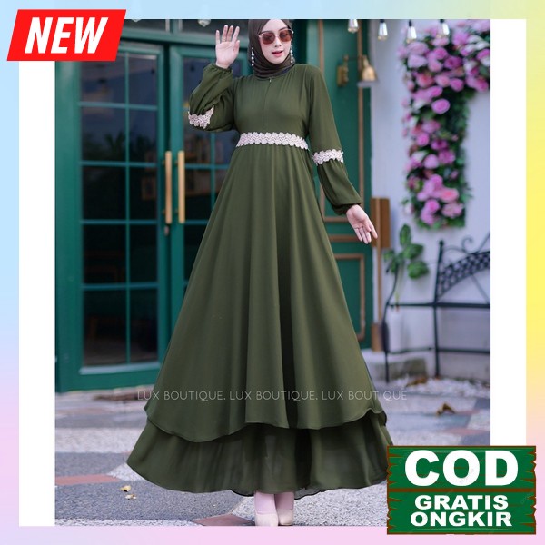 Baju Gamis Elegan Kekinian Ghamis Muslim Gmis Pengajian Jumbo Dres Pesta Muslimah Bsju Games Games R