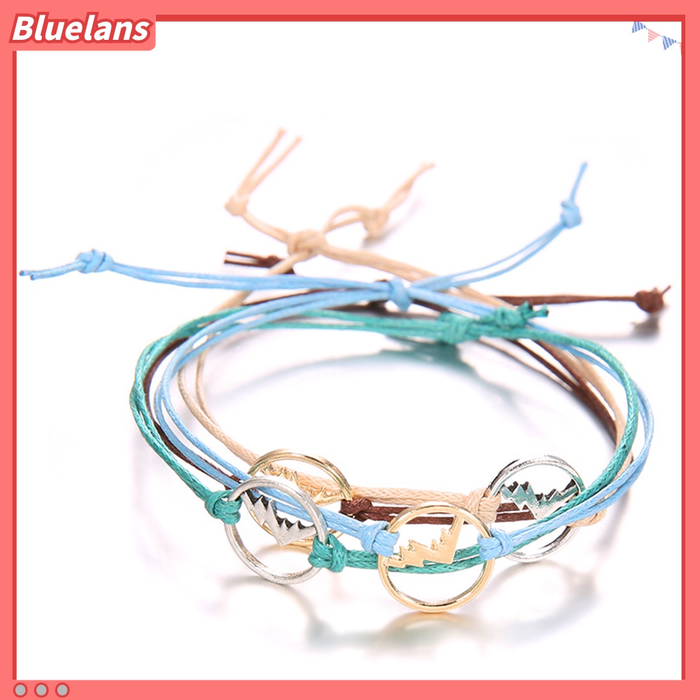 4pcs / Set Gelang Multilayer Hollow Warna-Warni Gaya Boho Untuk Wanita