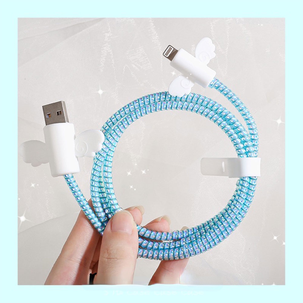 4 In 1 Creative Electroplating Data Cable Protection Rope Mobile Phone Cable Winder Earphone Protective