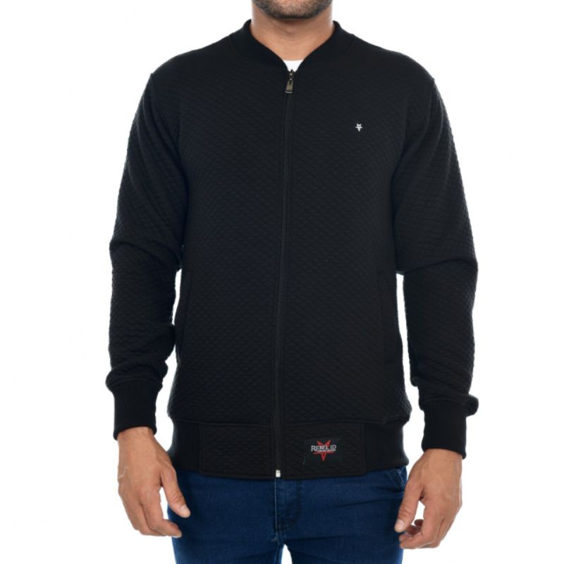 Comfy Jacket Pria / Jaket Comfy Male Id Bomber Pria Wanita Premium Tebal Terbaru - Hitam Rebel id