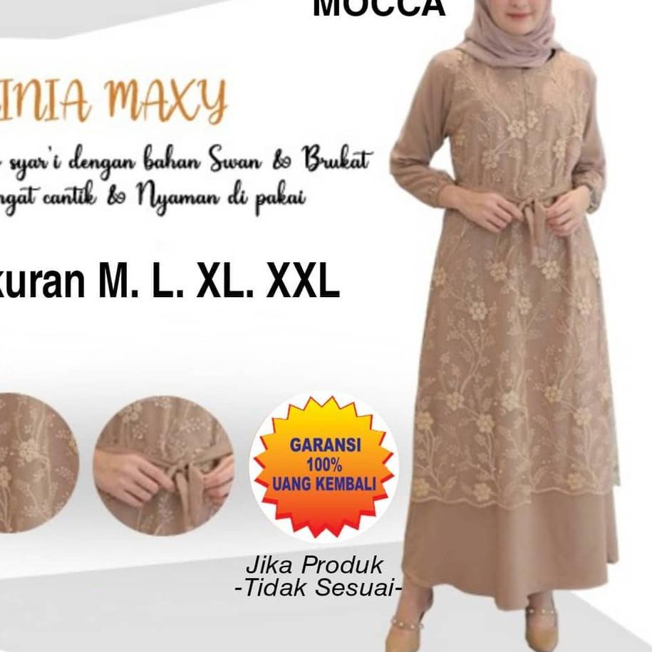 GRATIS ONGKIR✅RINIA NEW BRUKAT / SYAFIA BRUKAT (LABEL JEOVANNA) / GAMIS BRUKAT ANTI KUSUT / Gamis te