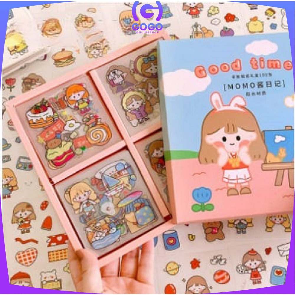 GOGO-C473 Stiker 2D Isi 100pcs Sticker Aesthetic Karakter / Stiker Buku Diary Tumblr Botol Motivasi Lucu Kekinian Dekorasi Scrapbook