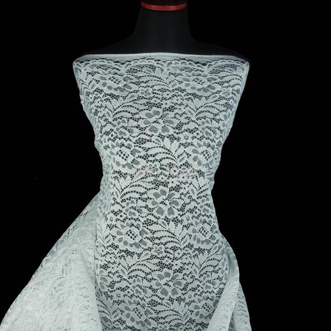 Brokat Kebaya Elegan Cord Motif Fatmawati (Putih) (Alta Moda)*