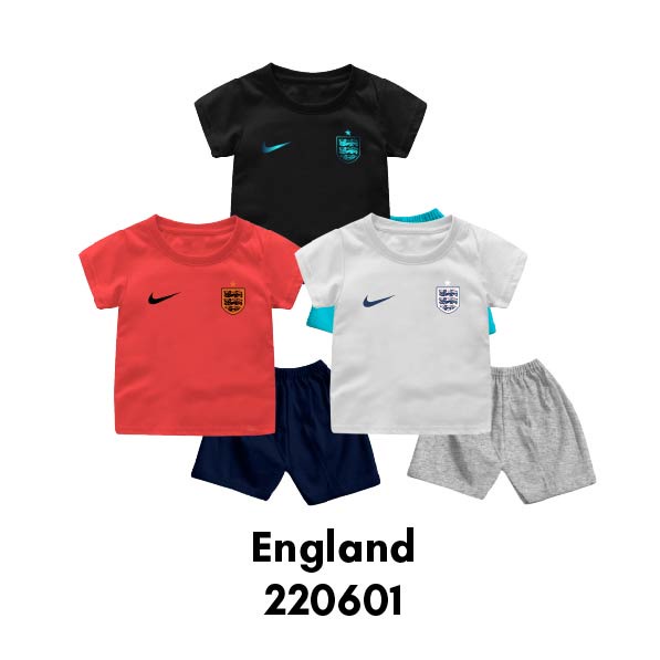 Setelan Bola Bayi &amp; Anak World Cup ENGLAND PERANCIS Usia 6 Bulan-8 Tahun Bahan Katun Premium