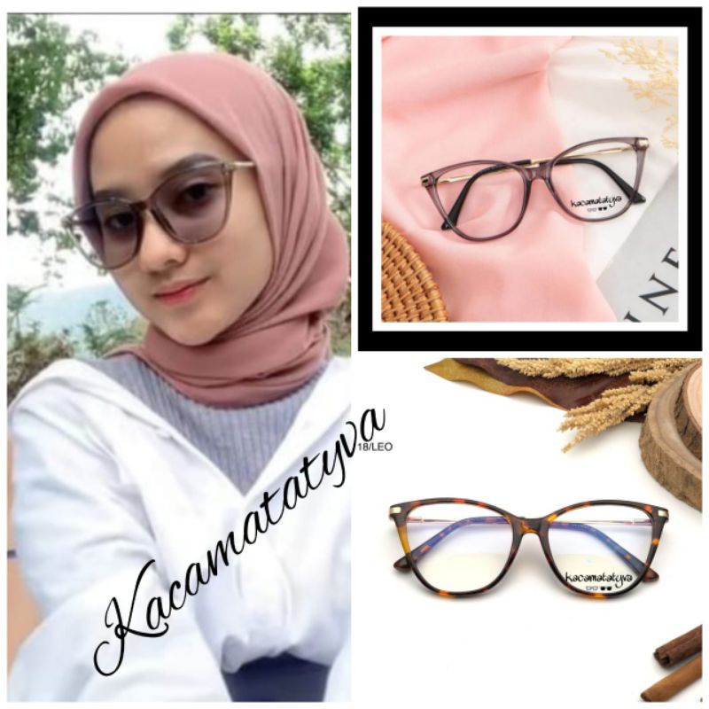 Frame 1018 Kacamata Wanita Cat Eye Kacamata Anti Radiasi Kacamata
