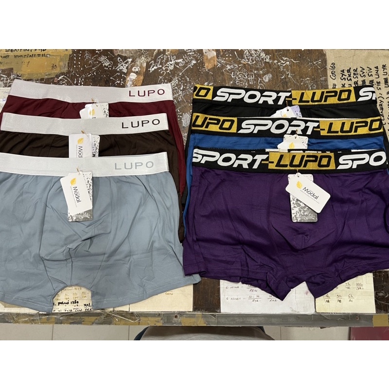 (3pcs) celana dalam pria LUPO BF 3898 8888 sport MODAL boxer termurah original