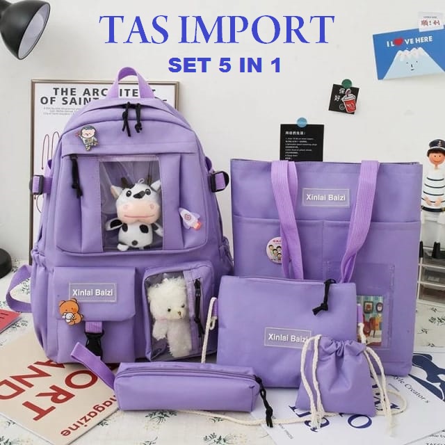 Tas Sekolah Anak SD SMP SMA Wanita Perempuan Tas Backpack Ransel Sekolah Tas Kerja Wanita Tas Import