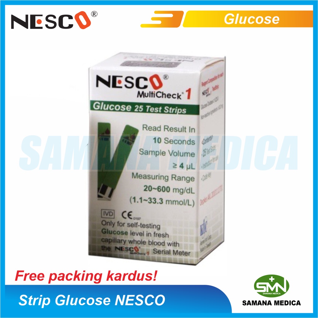 Nesco STRIP Glukosa Stik Alat Ukur Gula Darah Isi 25 Cegah Diabetes Untuk Alat Nesco