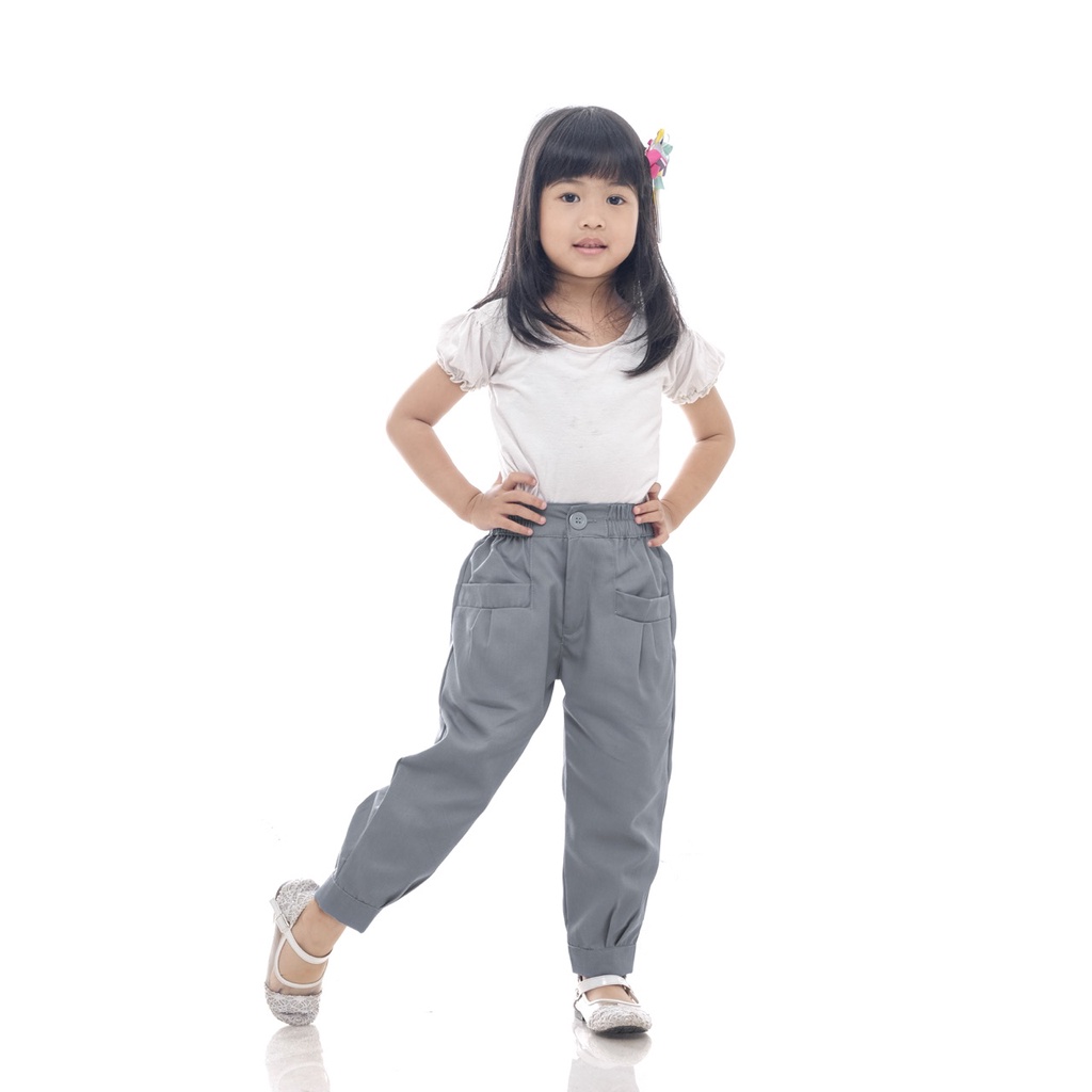 Celana Anak Perempuan Korea Celana Anak Cewek Korea Abu Terbaru Superkidscloth Panjang 1 - 10 Tahun