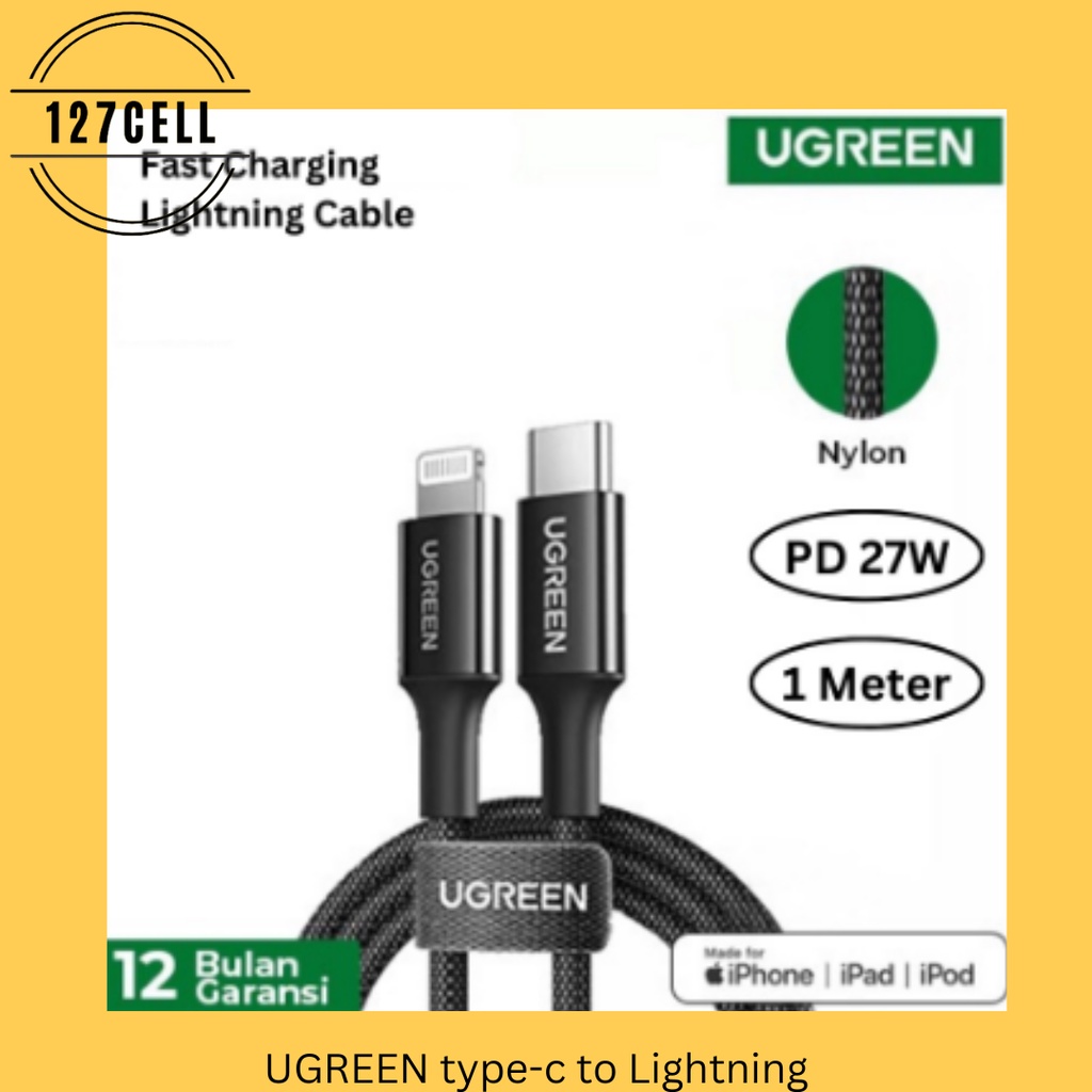 USB Type C UGREEN to  Lightning  Kabel Cable PD Fast Charging Nylon 1M MFI