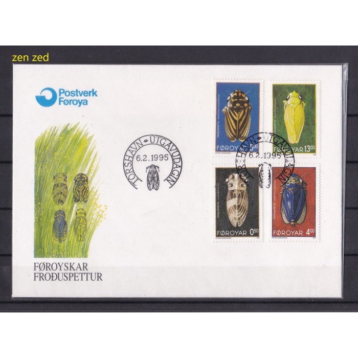 

A081 Perangko FDC SHP Faroe Islands 1995 Insects - Cicadas 1 Pcs