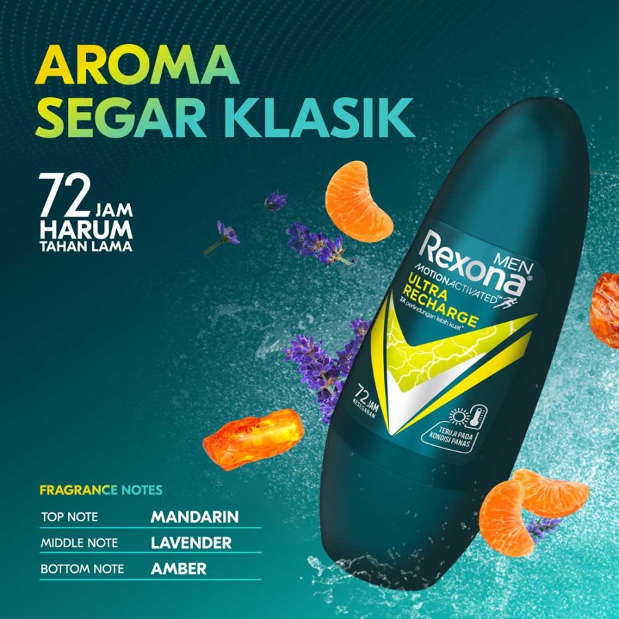 Rexona Men Ultra Recharge Deodorant Roll On 45ml Deodoran Pria