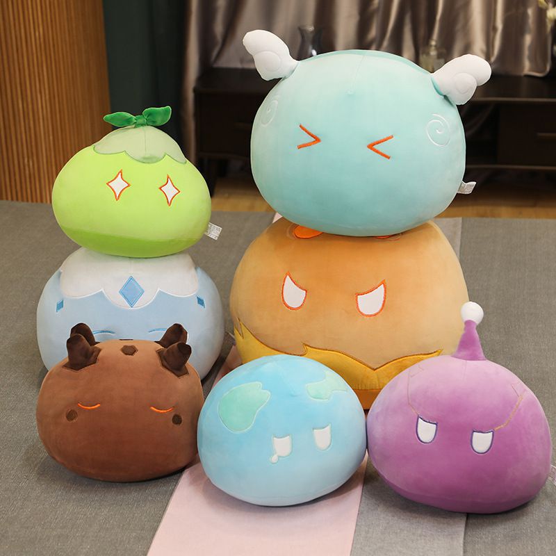 Impact Slimes Genshin Plush Toy Boneka Bantal Cushion Anemo Geo Pyro Cryo